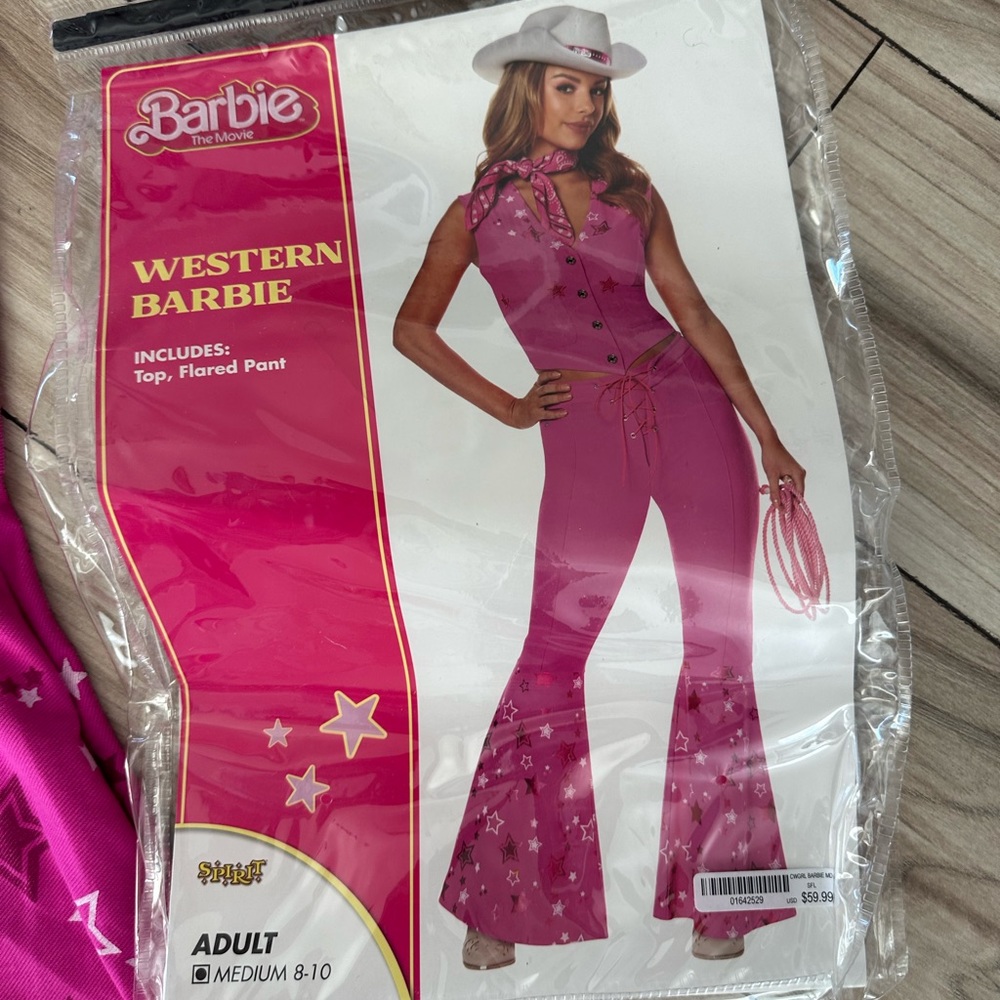 SPIRIT HALLOWEEN WESTERN BARBIE COSTUME IN MEDIUM (8-10) - Picture 2 of 3